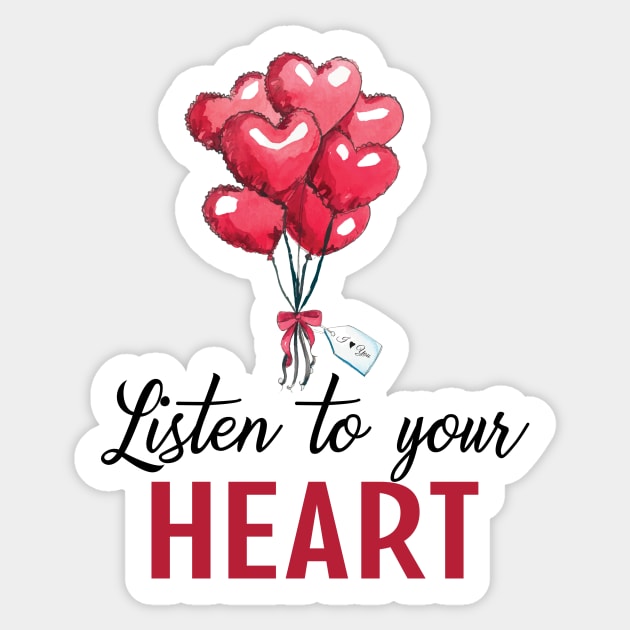 Listen To Your Heart Sticker by VintageArtwork